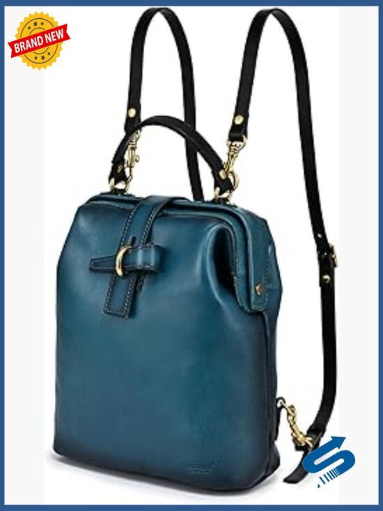 Genuine Leather Convertible Backpack Purse Women\'s Shoulder Bag Daypack